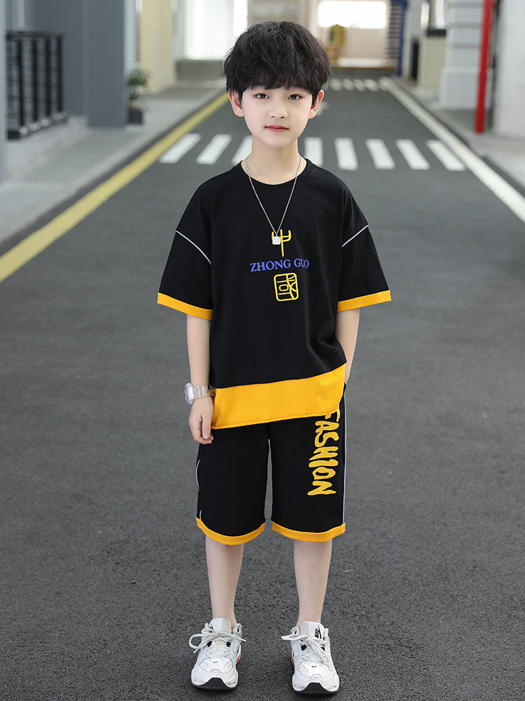 Middle-aged Children's Printed Two-piece Clothing
