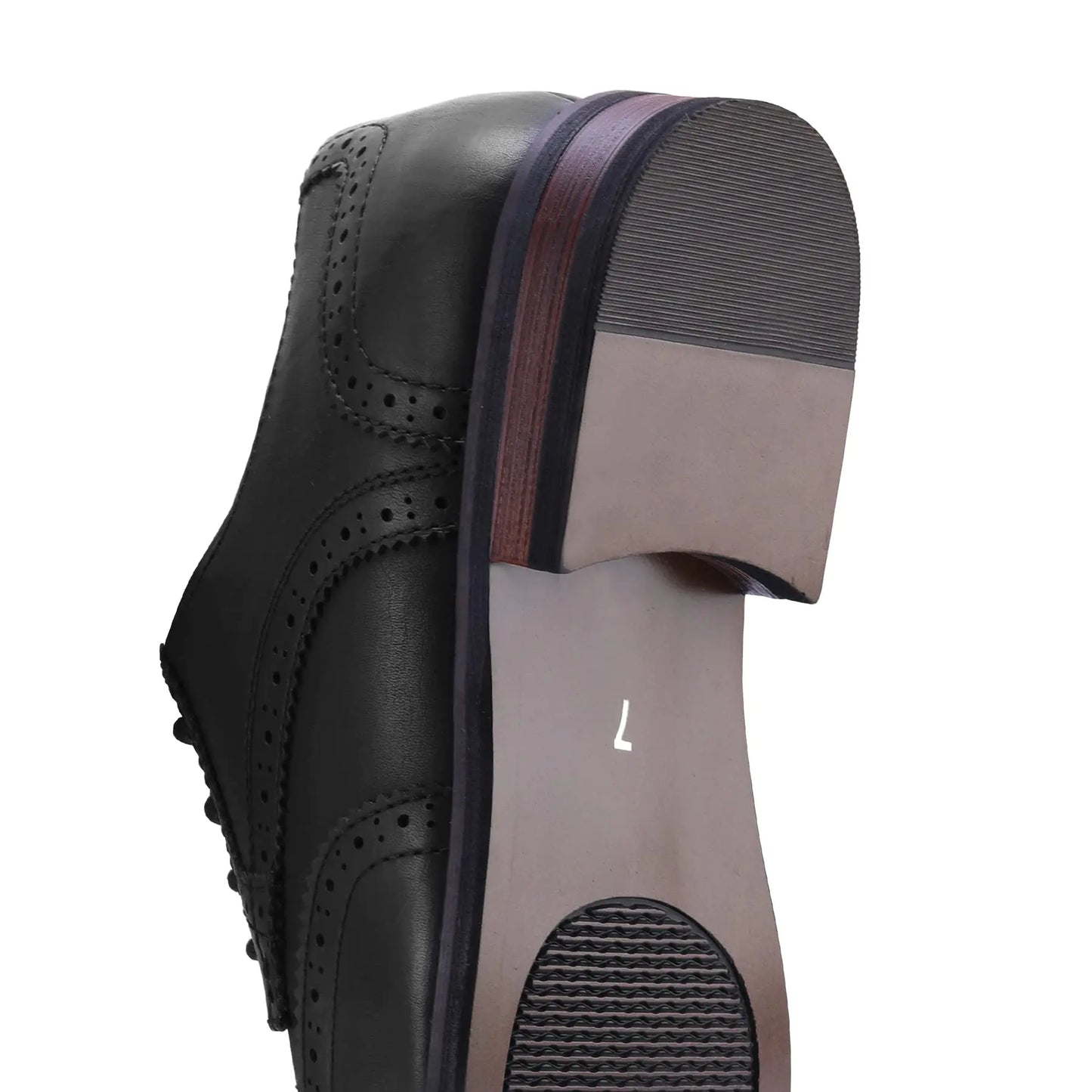 Chaussures Habillées pour Hommes, Oxford à Lacets et Bout Fleuri Largeur 13 - Couleur Noire