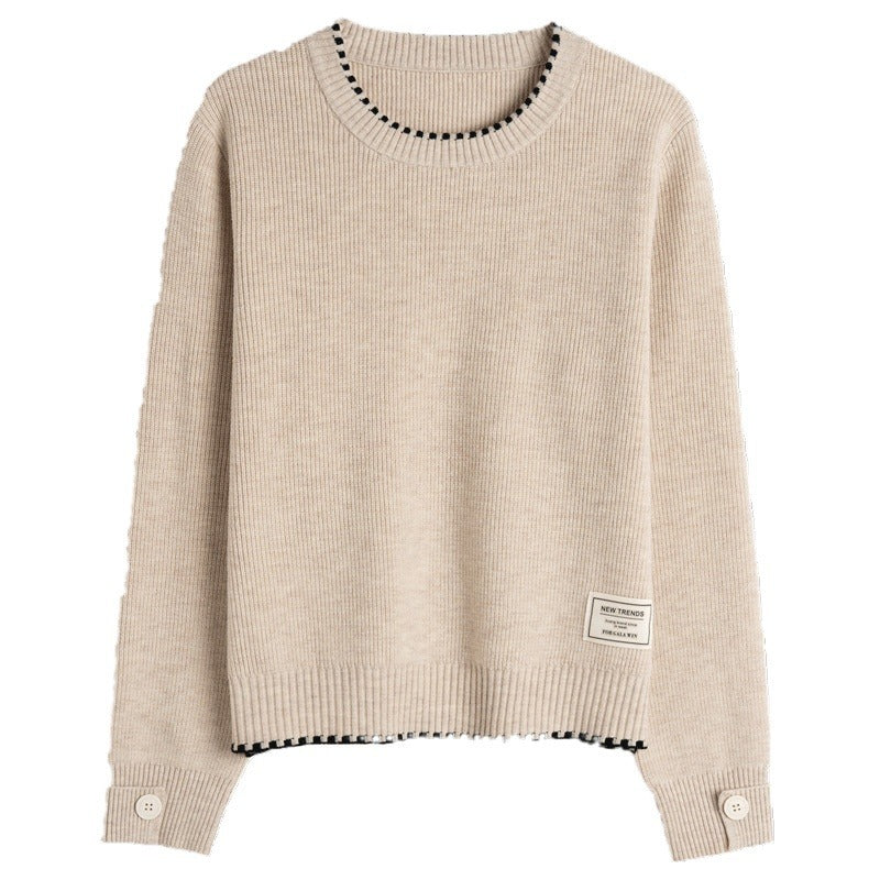 Women's Clothing Fashion Long Sleeve Loose Round Neck Sweater