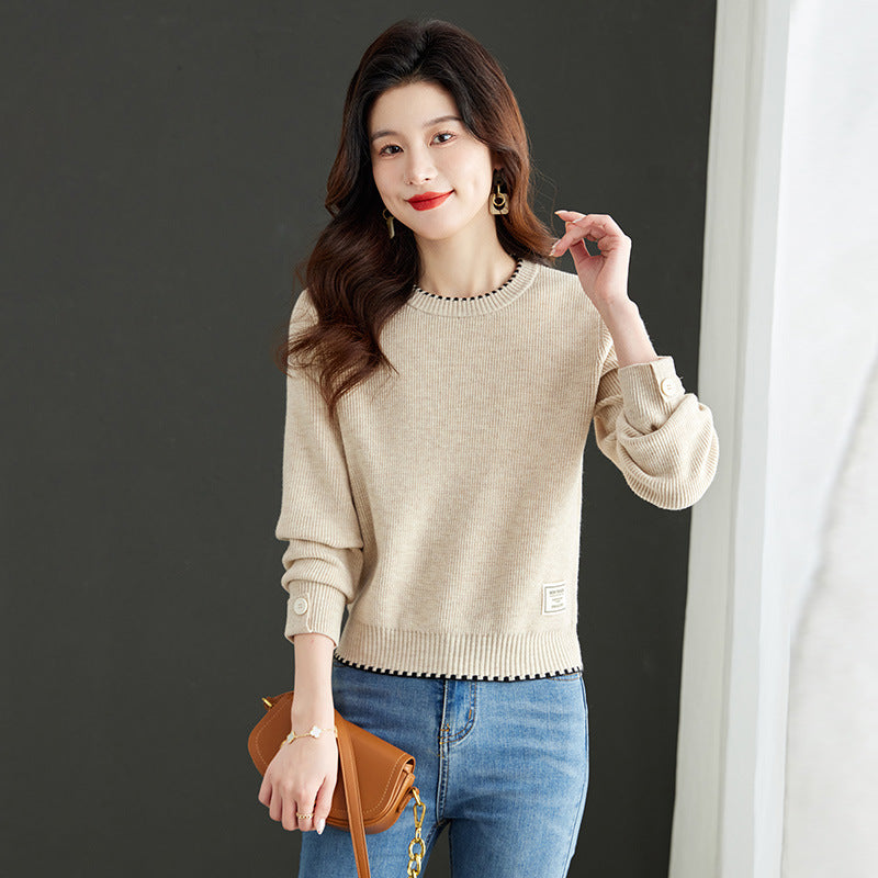 Women's Clothing Fashion Long Sleeve Loose Round Neck Sweater