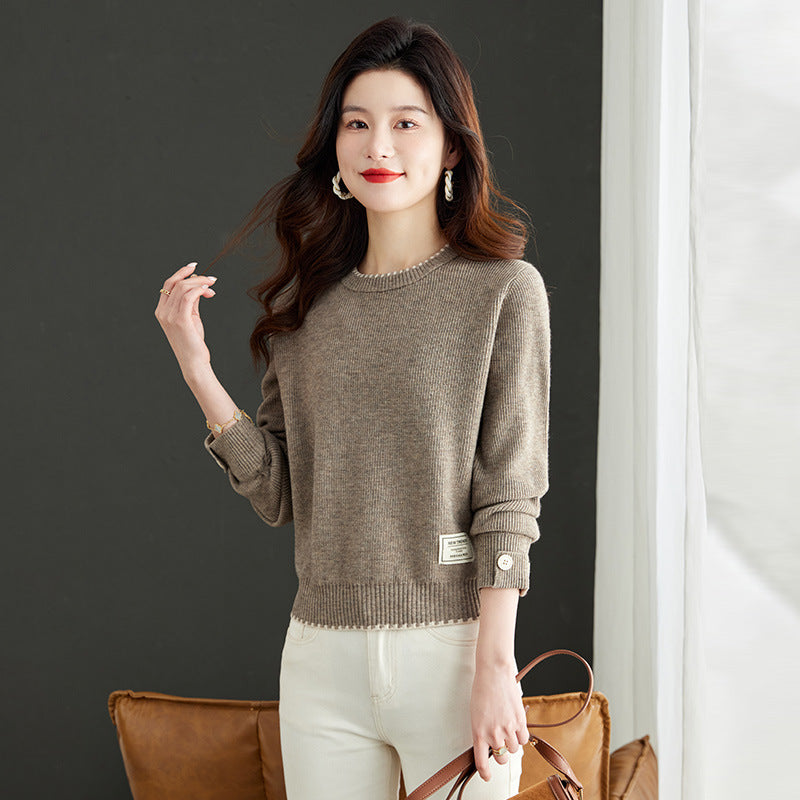 Women's Clothing Fashion Long Sleeve Loose Round Neck Sweater
