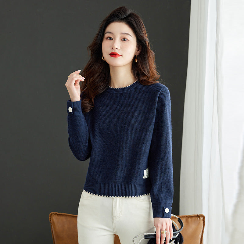 Women's Clothing Fashion Long Sleeve Loose Round Neck Sweater