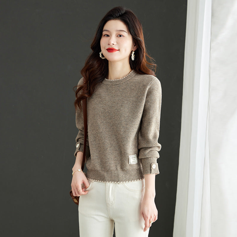 Women's Clothing Fashion Long Sleeve Loose Round Neck Sweater